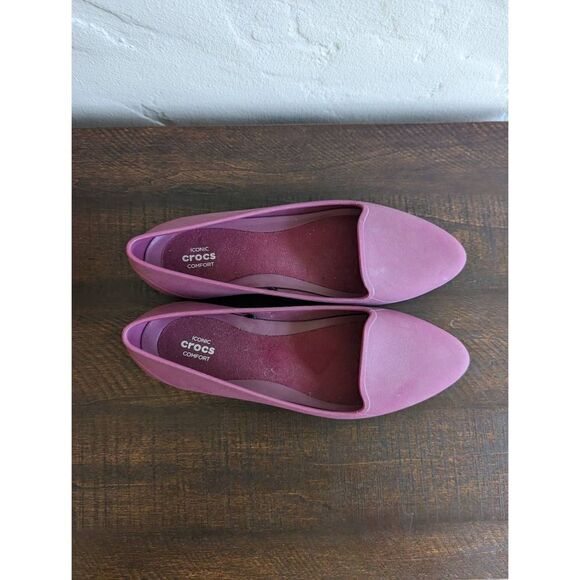 Crocs Iconic Comfort Eve Pointed Toe Ballet Flat Shoes - Size 8 - Picture 3 of 9